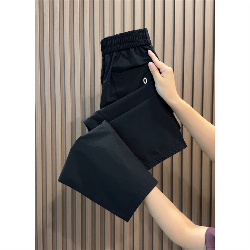 アイスシルク/ビスコース繊維女性の夏薄い痩身プラスサイズカジュアルクロップドパンツ速乾性パンツスポーツパンツ|undefined