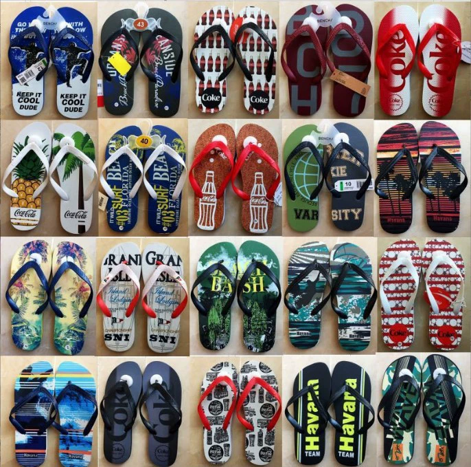 Multicoloured non-slip flip flops, beach slippers for bath, for beloved