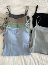 Solid color one line collar straps tank topһ���IĨ�ص���