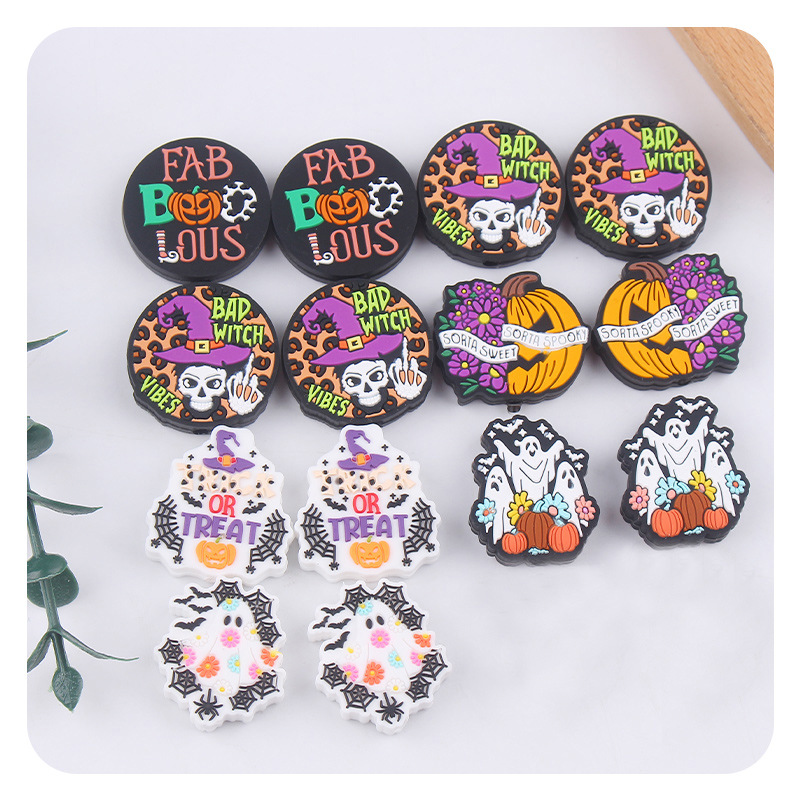 Creativo DIY artículos para bebés caricatura Halloween joyas de silicona pezón cadena de dientes molares accesorios de pulsera de goma de diente