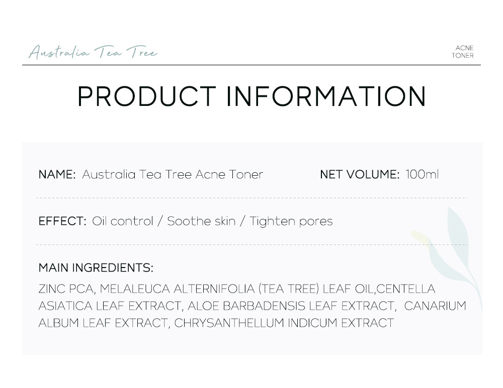 Manufacturer's in-stock cross-border LAIKOU Australian Tea Tree anti-acne Toner 100ml for hydrating and moisturizing undefined