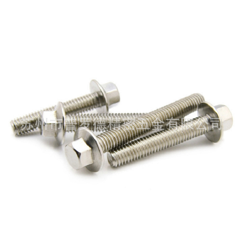 不锈钢GB5787/5789法兰螺栓 六角法兰面花齿螺丝 304防滑螺丝带垫