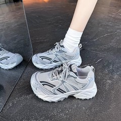 时尚老爹鞋女2025秋冬季新款百搭网面休闲透气厚底运动鞋休闲女鞋