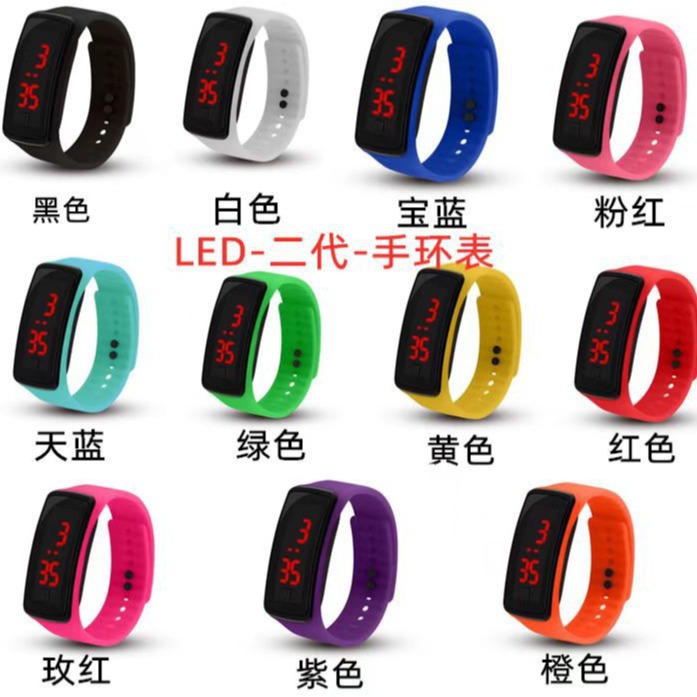 La Segunda Generación llevó el reloj electrónico del silicón del reloj TikTok Venta caliente del reloj de la pulsera de los niños venta al por mayor LDE reloj electrónico