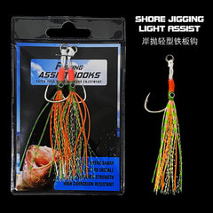 Epoxy reinforced strong lure hook, barbed hook with sharp edges, single and double hook silicone wire, glowing iron plate hook