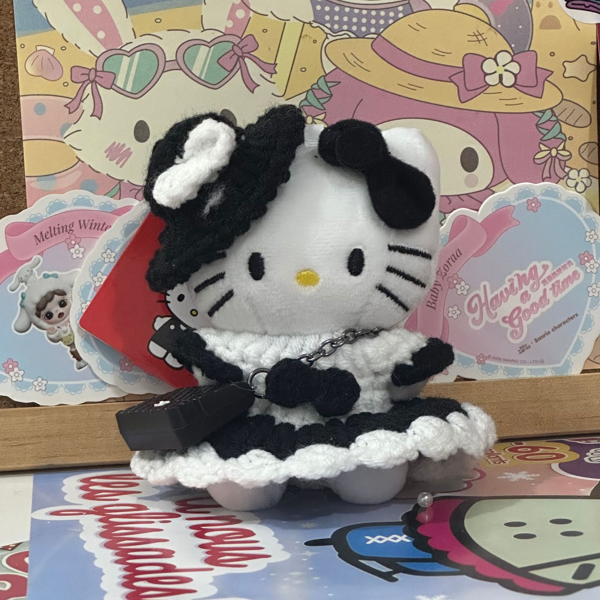 Amor hellokitty muñeca colgante llavero colgante bolsas de regalo bolsas de peluche lindo muñeca colgante lindo