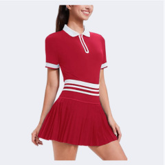 跨境新款alo瑜伽服套装女夏休闲速干网球服POLO衫户外跑步运动服