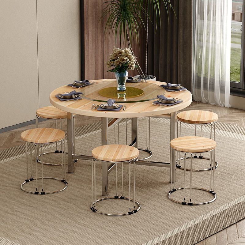 Thickened Large Round Desktop Solid Wood Round Table Countertop Home Hotel Foldableable Fir Round Table Panel Round Dining Table