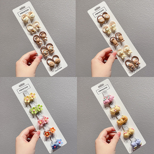 Cartoon children's rubber band baby does not hurt the hair thumb hair tie headband female baby hair tie small hair rope hair accessories