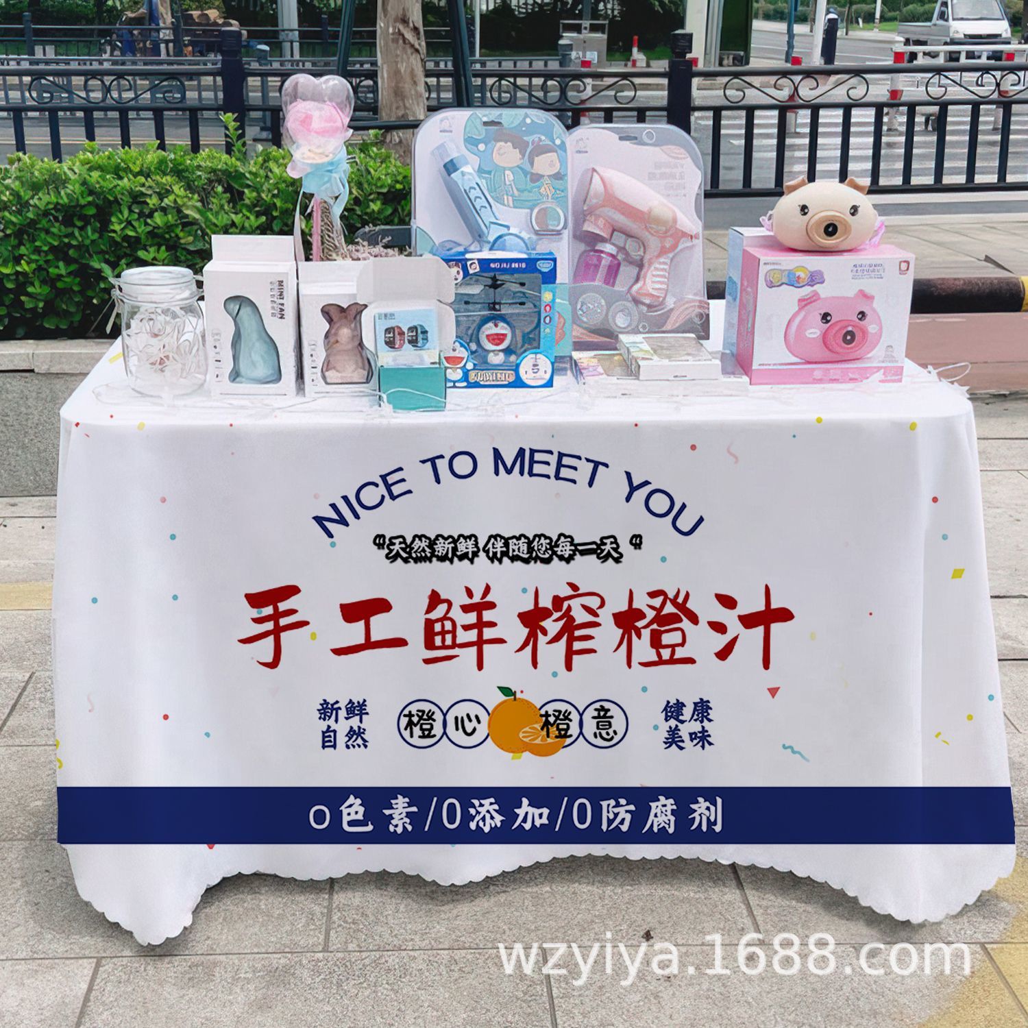 Mantel de jugo recién exprimido