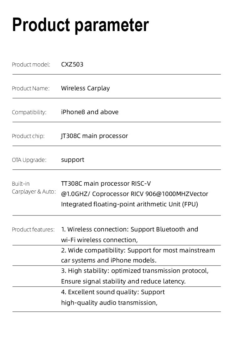 Cross-Border Original Car Carplay Box Wired to Wireless Converter Suitable for Apple Android Auto Car Navigation Systems