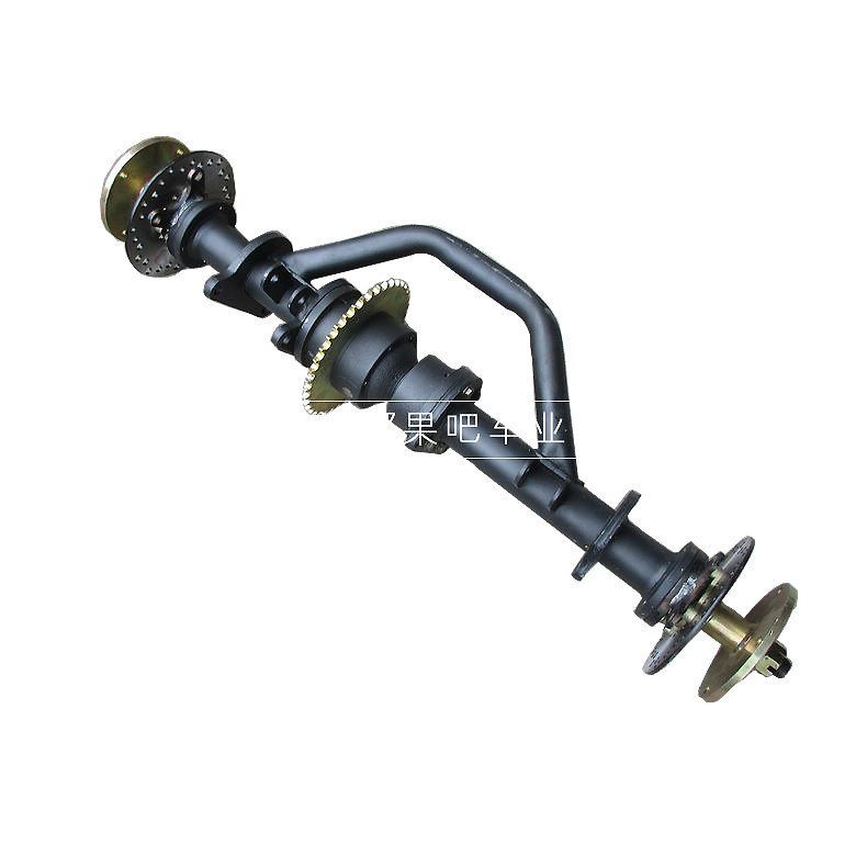 Modified four-wheel go-kart accessories, four-wheel beach vehicle chain drive differential, rear axle with dual disc brakes, rear fork