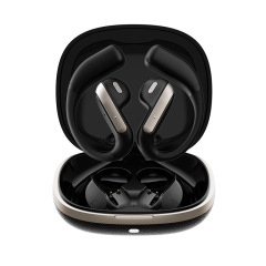 YJ55跨境AI智能蓝牙耳机半入耳开放式挂耳运动同声翻译仿皮纹理