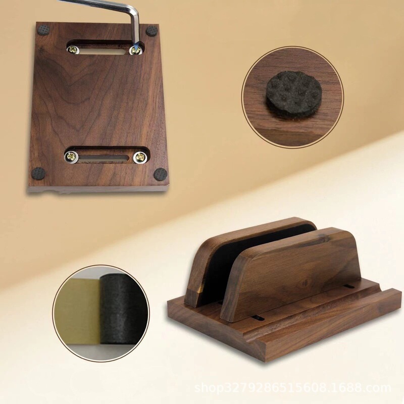 Solid Wood Laptop Stand with Adjustable Office Desk Storage Rack