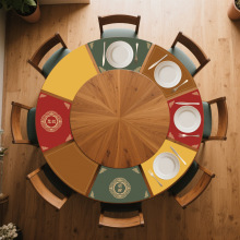 高档圆桌垫防水防油西餐垫儿童餐垫酒店台垫简约家用餐桌垫烫金