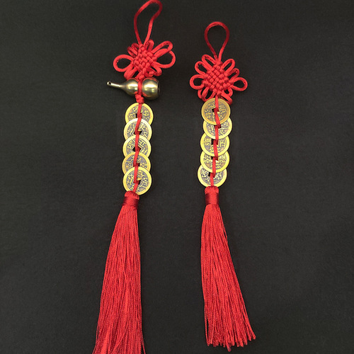 Fulu Town House Gourd Five Emperors Money Real Copper Coin Pendant Phnom Penh Rich Knot Hollow Hanging Ornament Chinese Small Gift