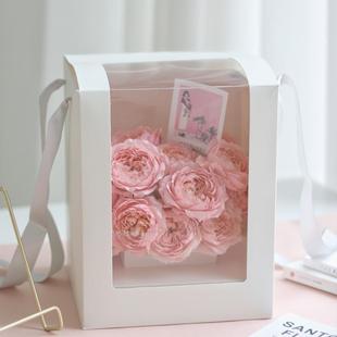 Portable gift bag with hand gift birthday transparent Valentine's Day gift box gift packaging snack box wedding biscuit gift box