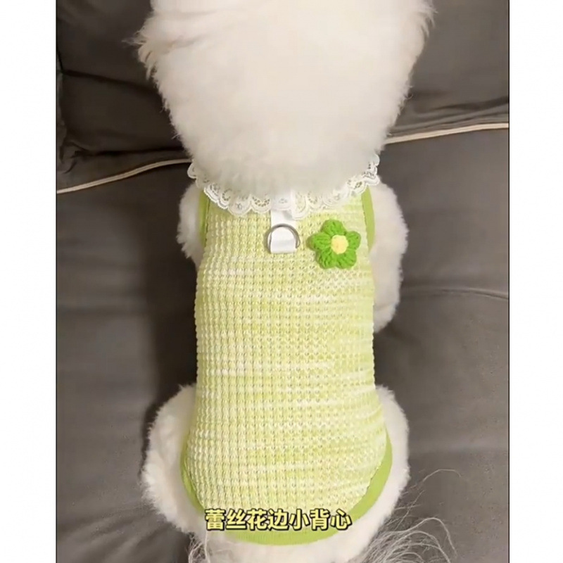 Nueva primavera y verano de hadas perros y gatos ropa de mascotas Teddy Bear hermoso chaleco cómodo para la piel puede tracción
