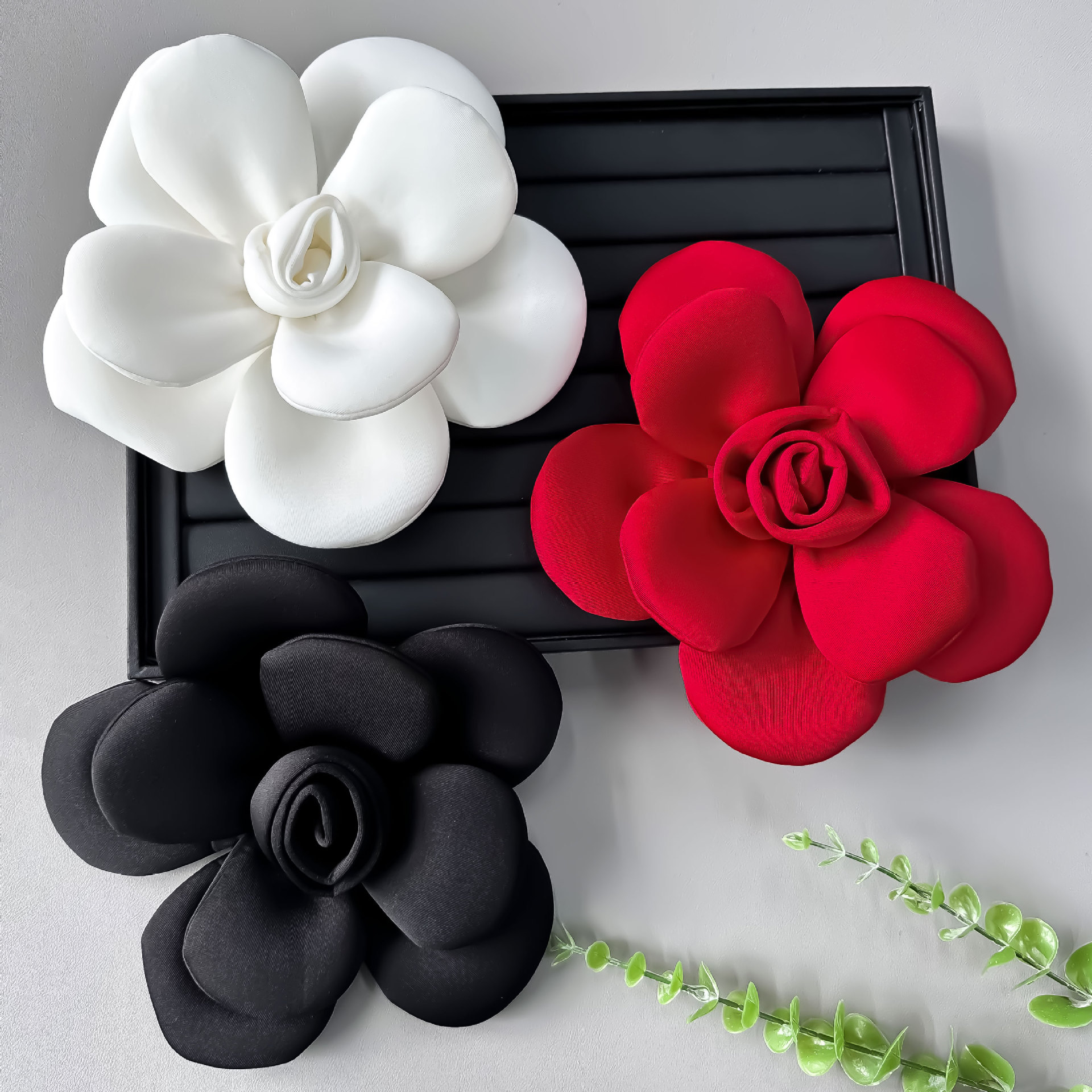 Europa y América estereoscópicos camellia flores grandes flores pectoral bolsos accesorios vestidos ropa de baño accesorios de boda image 3