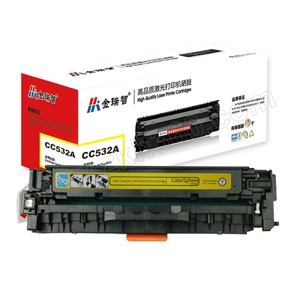 JINRUIZHI/金瑞智 CP2020硒鼓 CC532A 黄色 适用惠普CP2020/2025X/2025N/CM2320NF/佳能MF8350/7680cx 1个