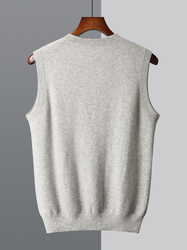 秋冬新作カーディガンベスト男性用ベストファッションカジュアル中年vネックベストノースリーブセーターニット