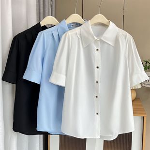 200kg fat sister plus size women summer new temperament casual bubble sleeve shirt Joker short sleeve shirt 4398