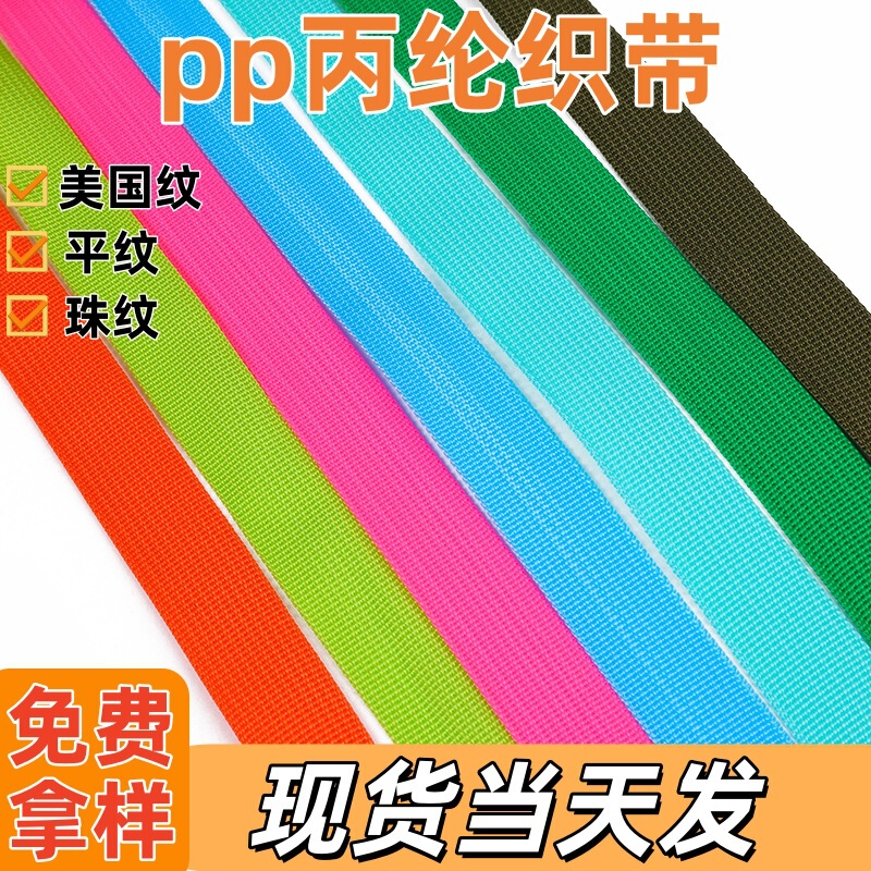 In-Stock Quick Delivery 900D Black American Pattern Plain Weave Webbing Accessories Herringbone Edge Tape Luggage Strap Polypropylene Webbing