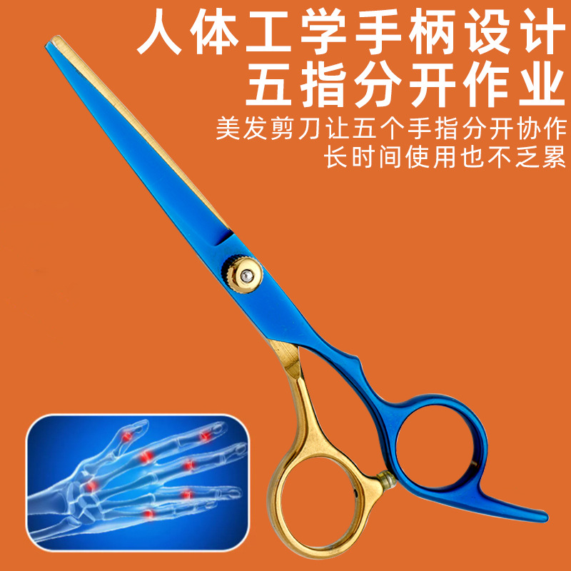 Fábrica al por mayor de 6 pulgadas tijeras de pelo profesional estilista de pelo tijeras de peluquería corte de pelo tijeras planas tijeras de dientes finos traje
