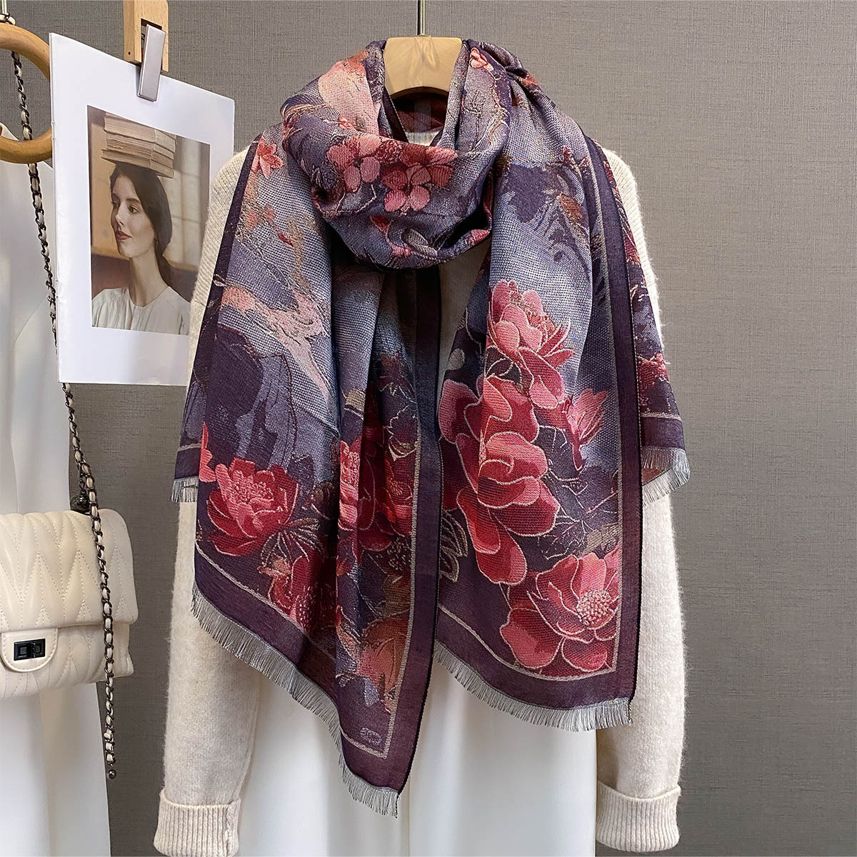 Neue Herbst-/Winterkollektion 2026: Kaschmirschal für Damen, hochwertiges Tragegefühl, luxuriöser, leichter Winter-Cape mit H-Logo, dicker und warmer Halsschmuck_voghion.com