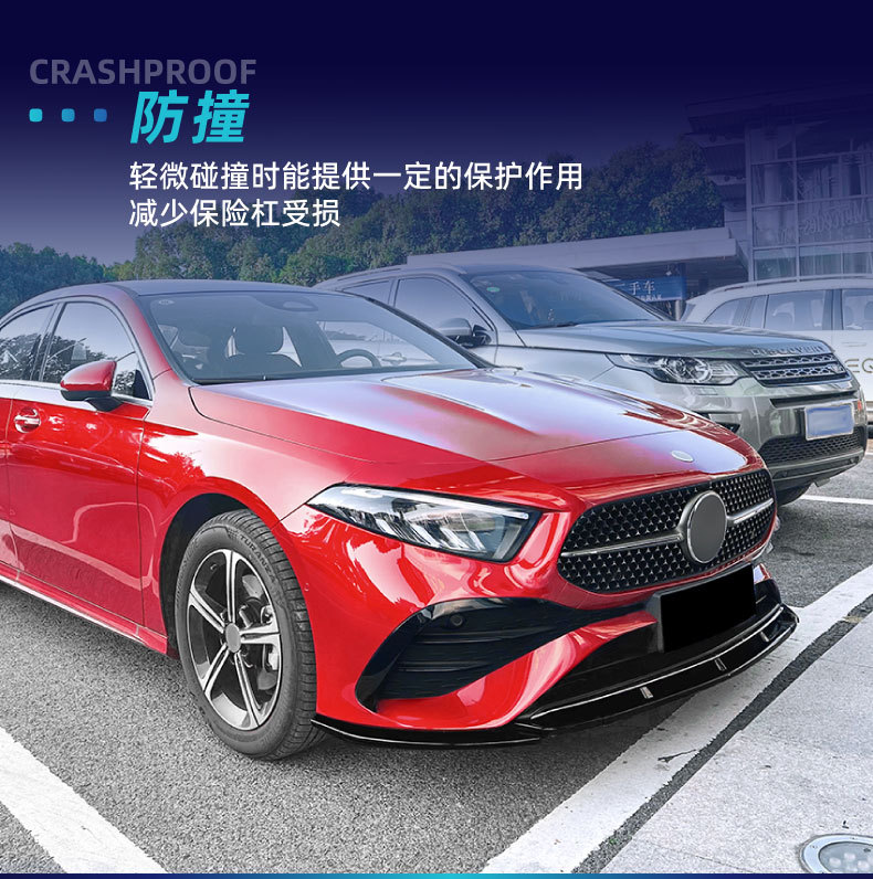 Suitable for Mercedes-Benz A-Class W177 Amg Hatchback and Sedan Front Bumper, Front Lip, Grille Trim, Wind Knife Kit, Cross-Border Modification