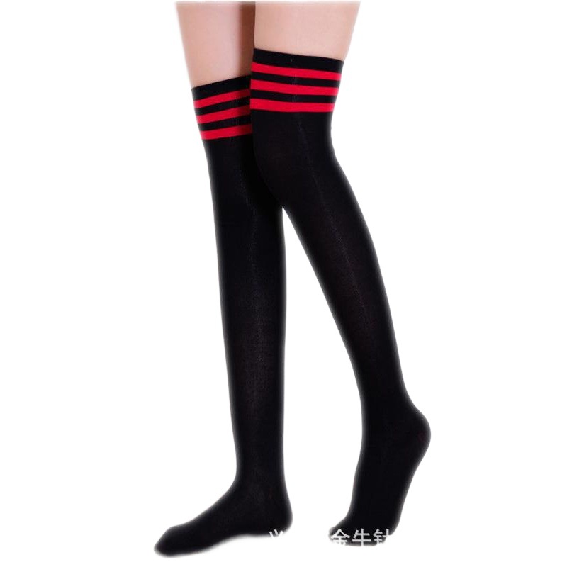 Medias de estilo japonés de las mujeres de estilo universitario sobre la rodilla calcetines altos estudiante anime muslo calcetines al por mayor