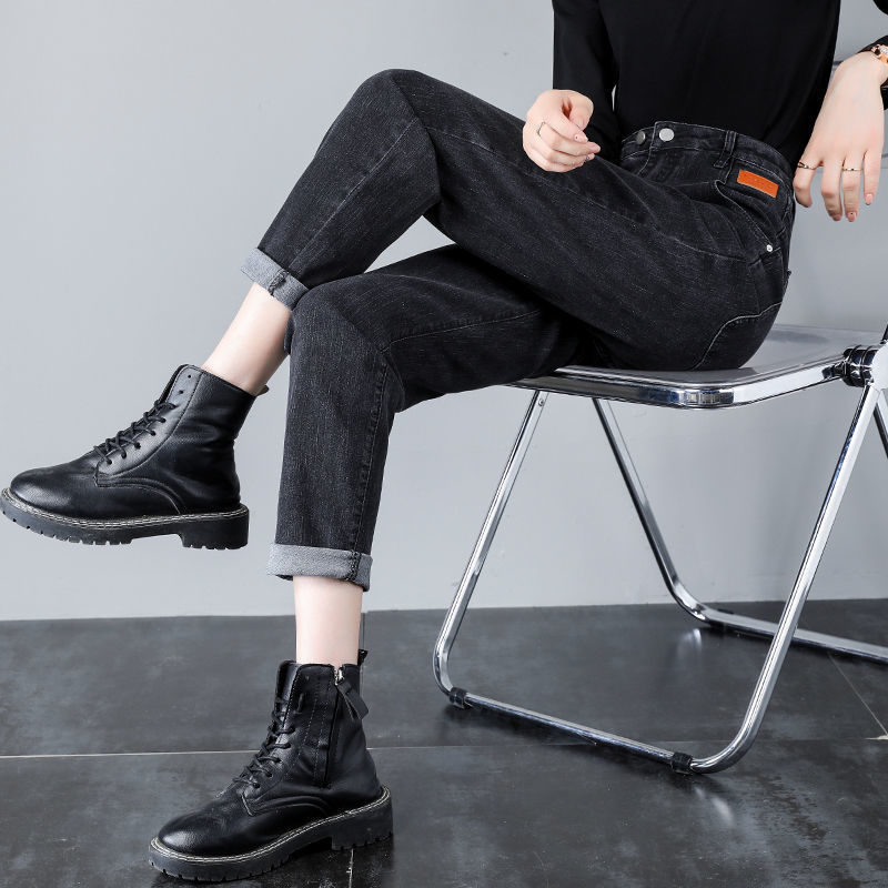 높은 허리 토레 청바지 2024 봄과 가을 슬림 올 매치 스트레이트 느슨한 한국 스타일 할란 토레 바지 여성