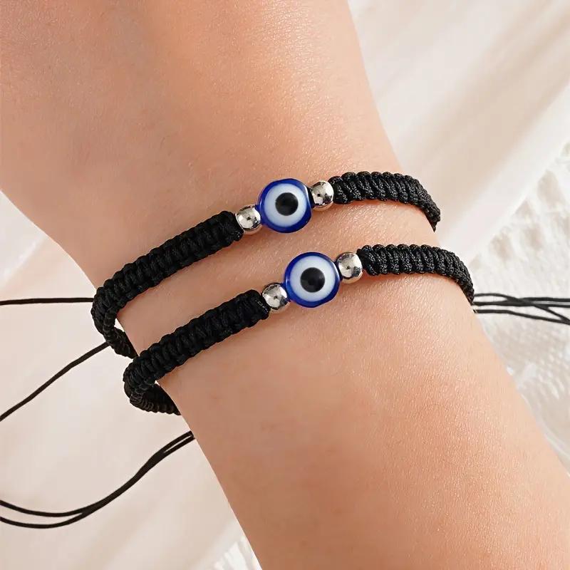 E-commerce cross-border supply for blue-eyed devil evil-eyed red rope hand-woven couples adjustable knot gift bracelet
