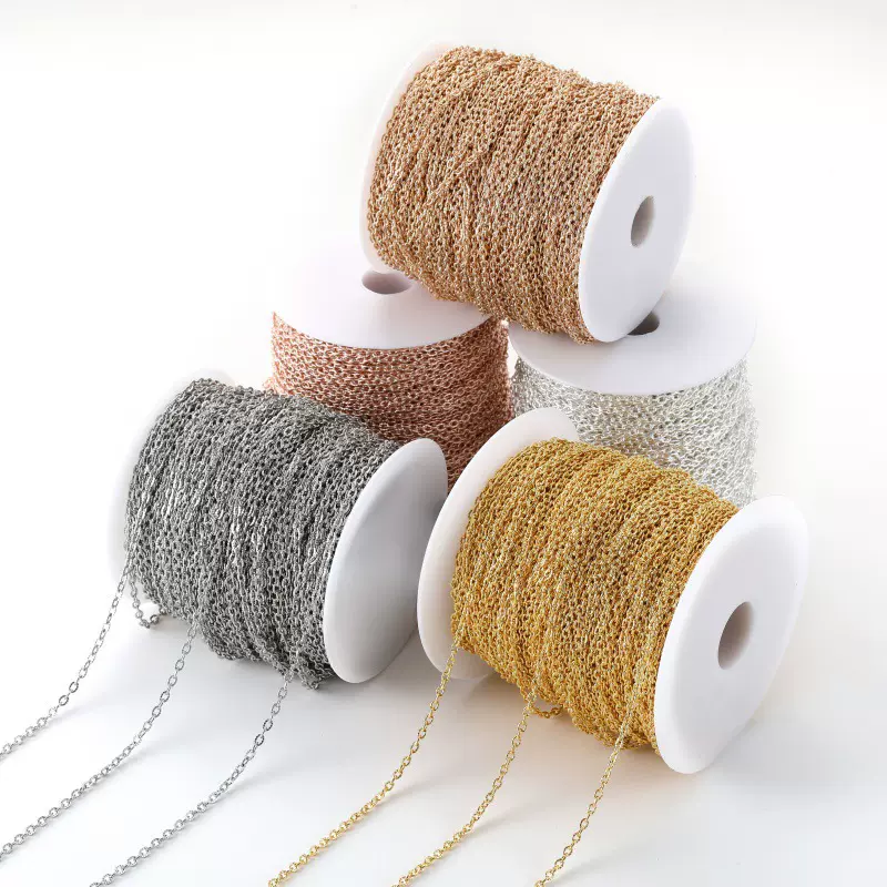 1米十字压花链条颈链 基础链条铁链项链手链饰品diy饰品配件 Y43