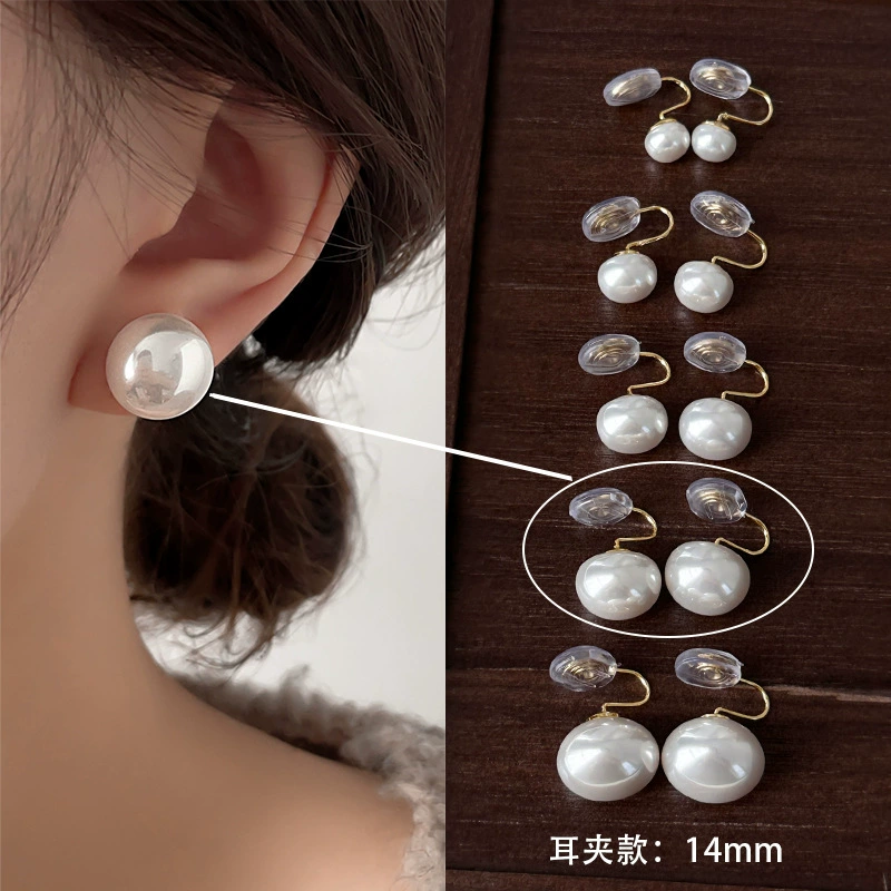 Earrings from pearl, small design ear clips, silver 925 sample
