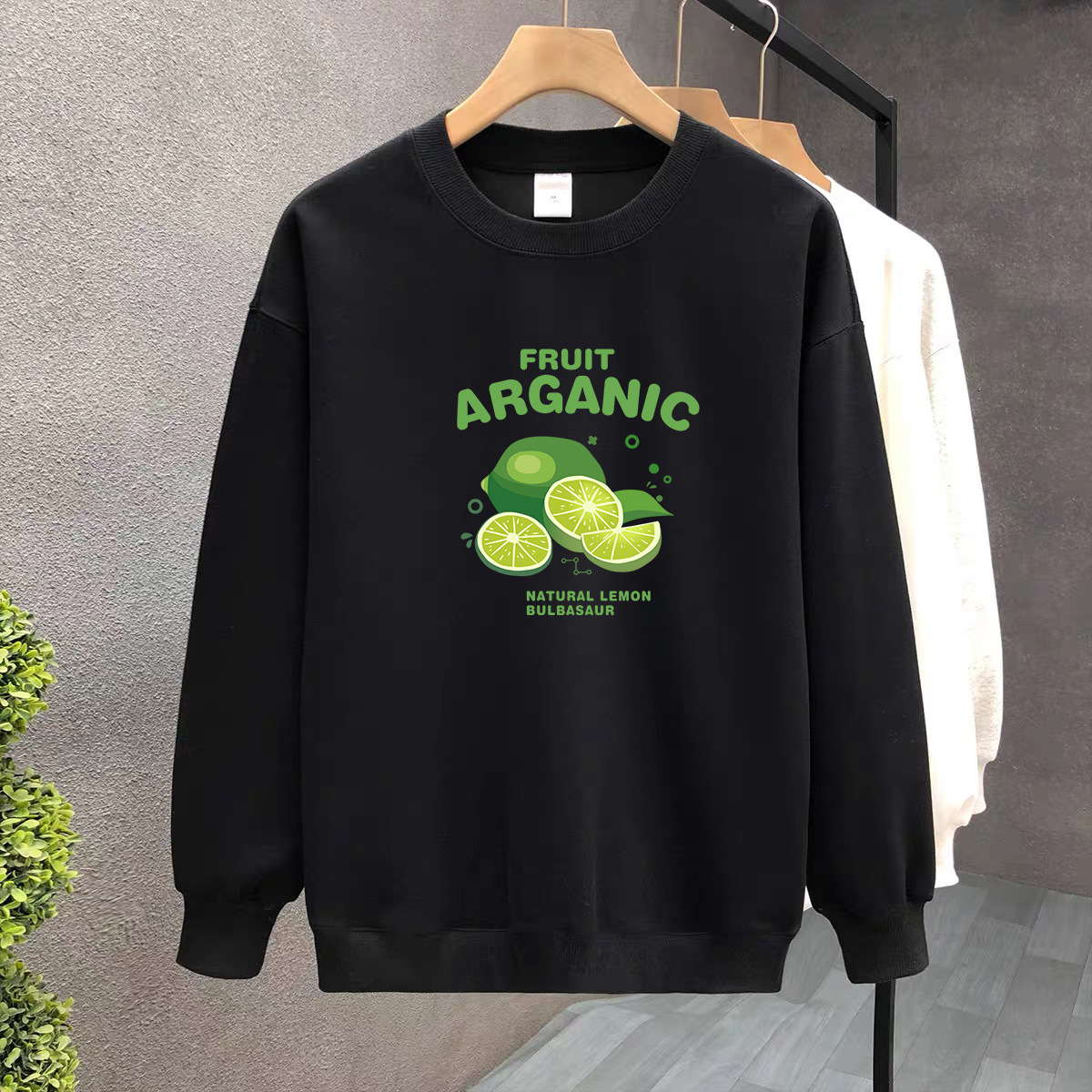 Suéter de algodón negro pesado de alta gama para mujeres 2025 otoño y invierno nuevo estilo europeo y americano camiseta de manga larga fondo suéter de estudiante