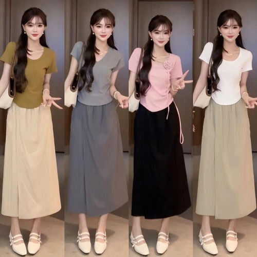 Skirt Pants Straight Leg Casual Pants Skirt 2024 Summer Multi-purpose Eight-Inch Pants Breathable High Waist Loose Multi-purpose Cool Feeling Wide Leg Pants 