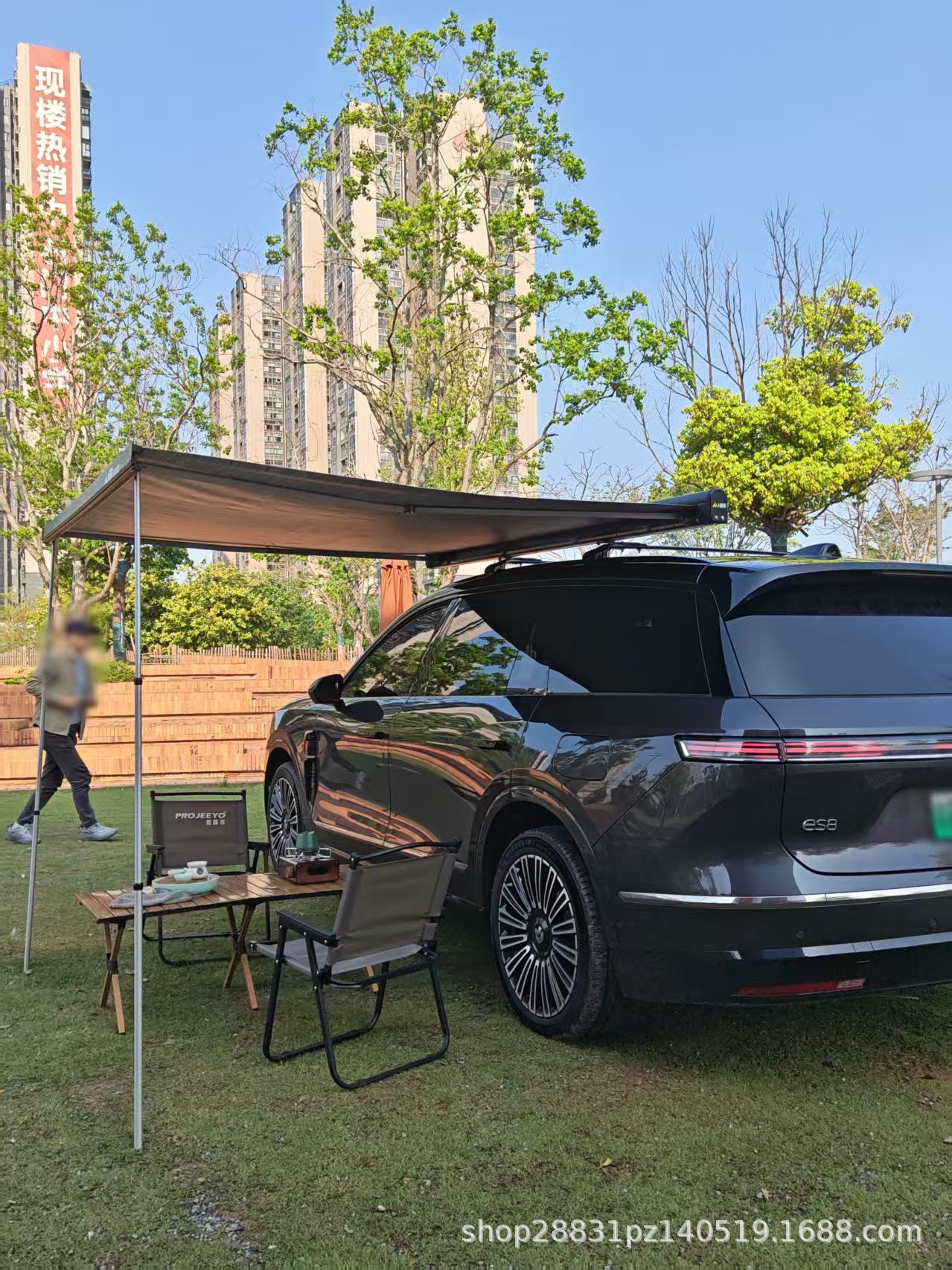 Remote-Controlled Electric Vehicle Side Tent, Rv Side Tent, Sunshade Canopy, Side Tent for Car, Sun and Rain Protection Side Tent