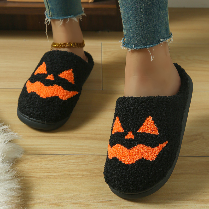 メーカー直送ハロウィン暖かいスリッパ屋内家庭用ソフトソールホームスリッパ秋と冬の綿スリッパ|undefined