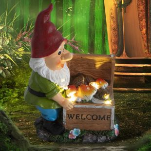 Outdoor Decorative Dwarfs LED Solar Light Resin Crafts Lawn Garden Ornaments Layout Decorative Light