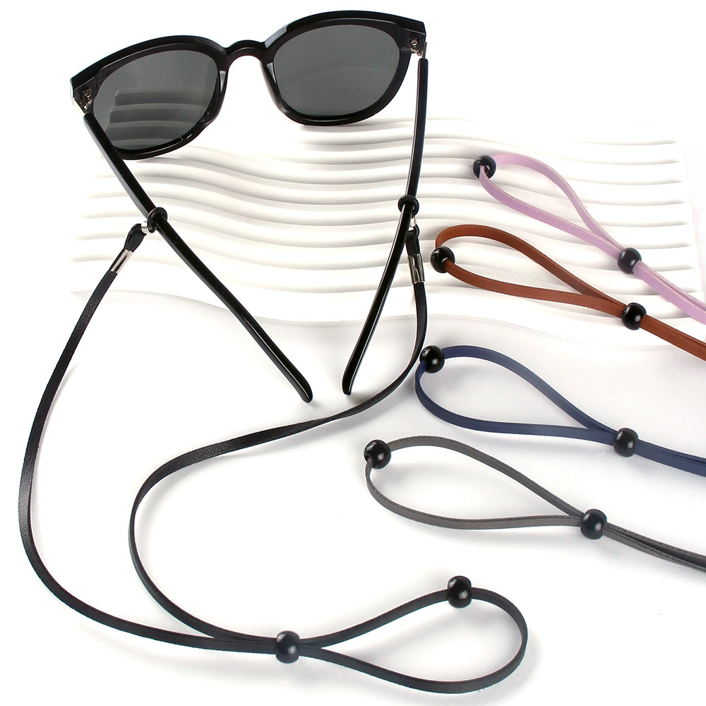 Регулируемая веревка для очков Новый стиль кожаная веревка для очков против падения
