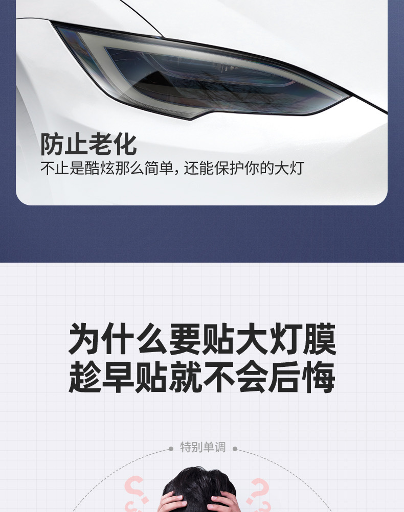 Suitable for Tesla blackened light film Model 3/Y/S/X headlight tail light fog lamp TPU color change film Black Samurai