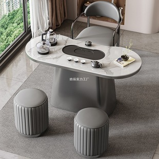 Slate Balcony Tea Table and Chair Combination Small Apartment Simple Modern Home Water Boiling Embedded Integrated Office Tea Table