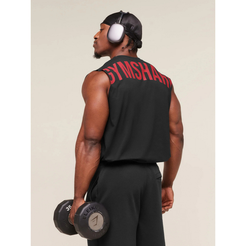 Gymshark Men's Short-Sleeved American-Style Outdoor Sports Short T-Shirt Spring and Summer Fashionable Round-Neck Men's Vest Fitness