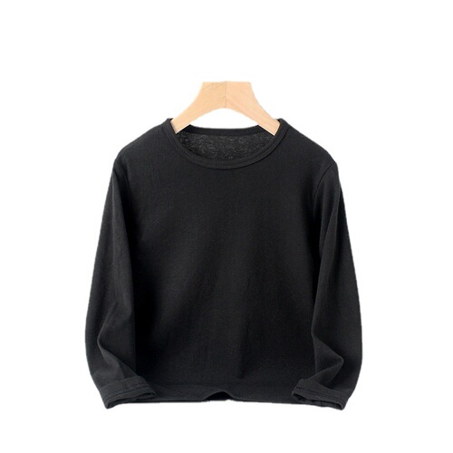 Children's clothing spring and autumn Korean style new boys' bottoming shirts girls cashmere round neck solid color long-sleeved children's T-shirts on behalf of