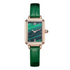 Rectangular quartz green watch for leisure