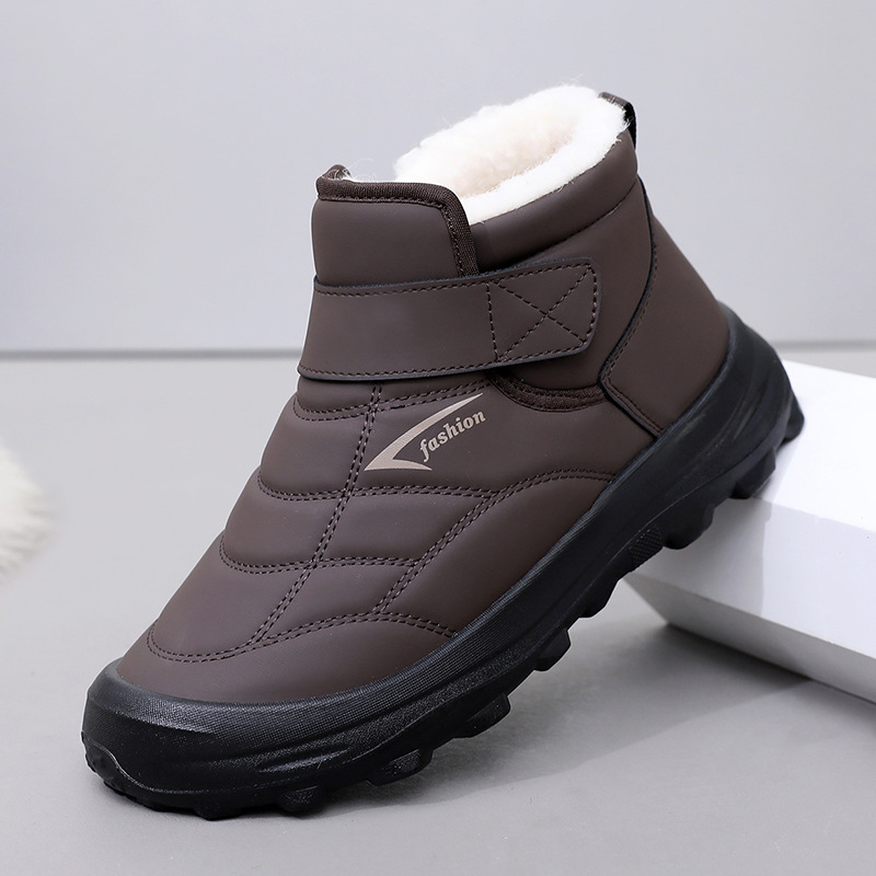 Shoes for Men 2025 Winter New Style Fleece-Lined Warm Snow Boots Thick Sole Comfortable and Non-Tiring Cotton Shoes Non-Slip Dad Shoes