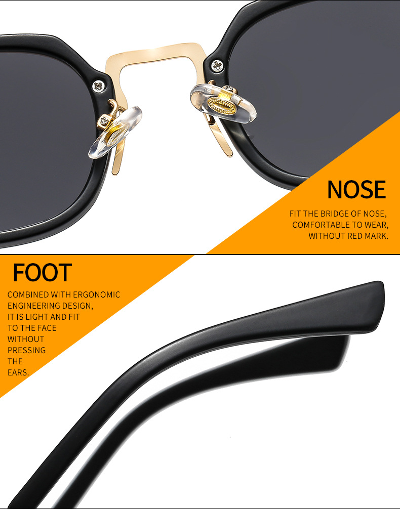 Fashion Color Block Ac UV400 Protection Square Patchwork Full Frame Women's sunglasses Running display picture 6