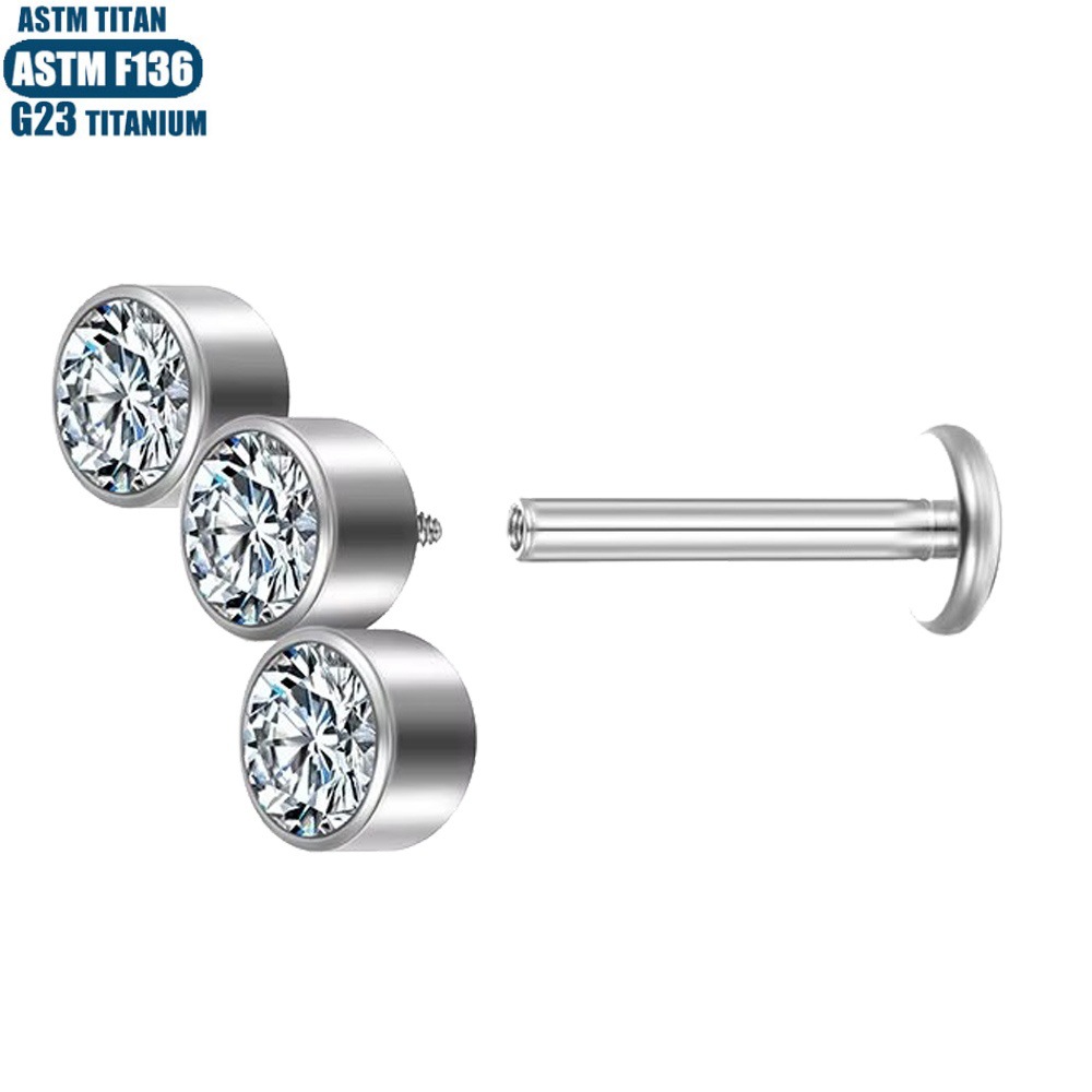 Pointed titanium steel lip stud product view
