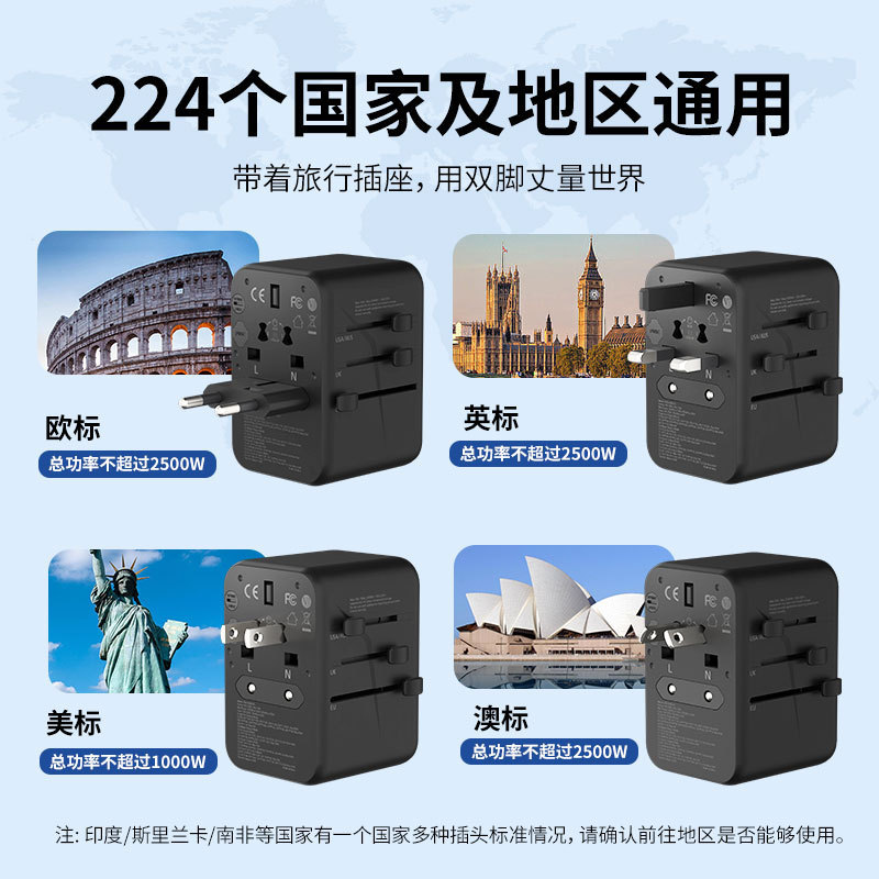 International Converter for Global Travel, Travel Plug, Nitrogen Socket, Universal Charger 2026